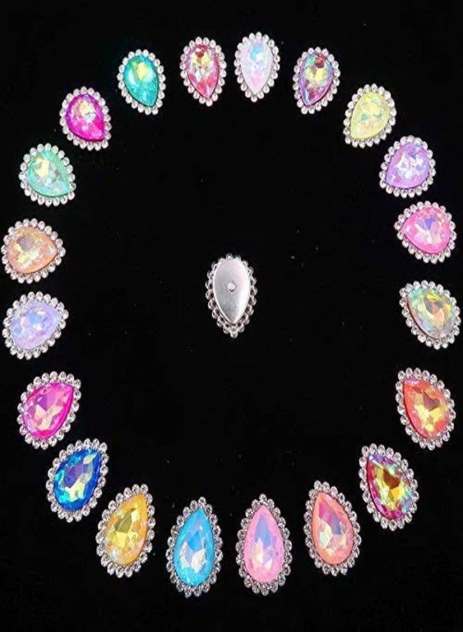 دي آي واي كرافتس مجموعة أدوات يدوية مكونة من 60 قطعة، مقاس 20 × 3، ألوان عشوائية متنوعة، كريستال زجاجي على شكل حلوى جيلي بألوان عشوائية مع أحجار الراين في إطار فضي بمخالب (عبوة من 60 قطعة، مقاس 20 × 3، ألوان عشوائية متنوعة) - Image 3