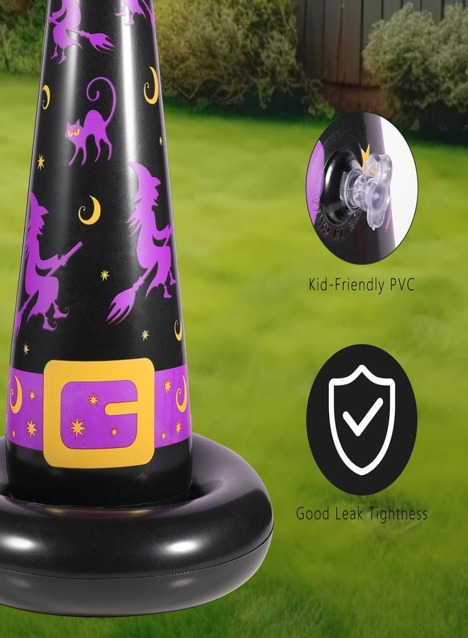 Yeepoo Halloween Ring Toss Game Set, 5Pcs Inflatable Witch Hats with 10Pcs Colorful Plastic Rings and Air Pump for Halloween Party Games Super Fun Indoor Outdoor Party Supplies - Image 4
