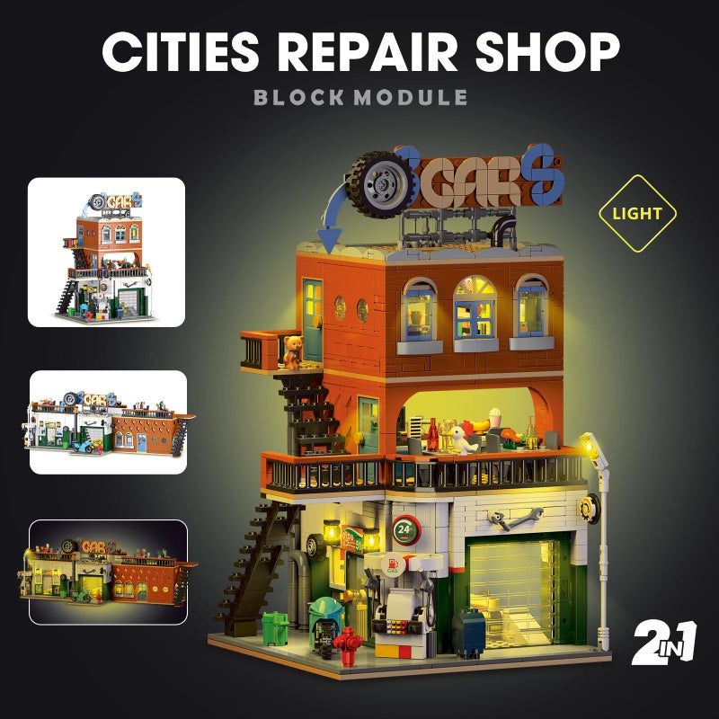 ENJBRICK City Car Repair Shop Building Set Compatible with Lego for Adults, Architecture Building House Kit for Boys and Girls 8-14 Years 1637 pcs - Image 5