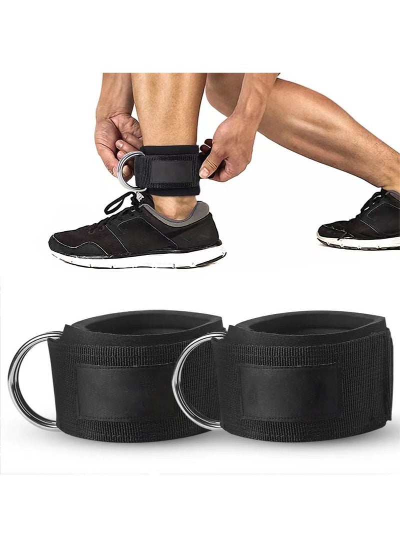 Captaintech 9-Piece Gym Equipment Accessories for Squats Hip thrusts Lunges Leg Days 2 Gym Ankle Straps 3 Hip Resistance Bands Barbell Pads and Tote Bags - Image 2