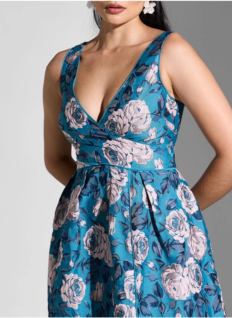 Coast Surplice Floral Print Dress