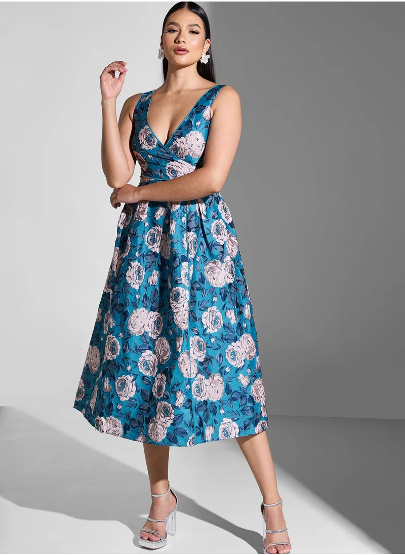 Coast Surplice Floral Print Dress
