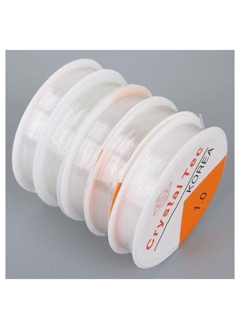 5 Rolls Elastic String Stretchy Bracelet String Crystal String Cord Bead Fibre Crafting (1.0mm)