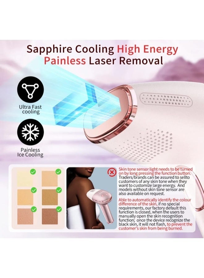 Cronier Professional IPL Laser Hair Removal Device, 999999 Flashes, Pink, With Goggles & Accessories, CR-8822_one year warranty_ - Image 2