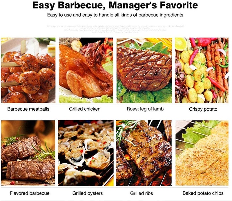 Tray Portable Barbecue BBQ Grill Net Basket Roast Grilling Chromium Plated with Wooden Handle (Small) - Image 2