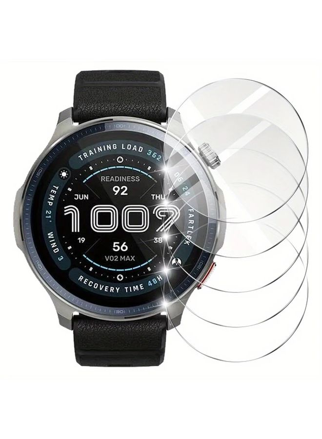 5 قطع واقي شاشة زجاج مقوى 9H لساعة Amazfit Balance 2، عالي الوضوح ومقاوم للخدش - Image 1