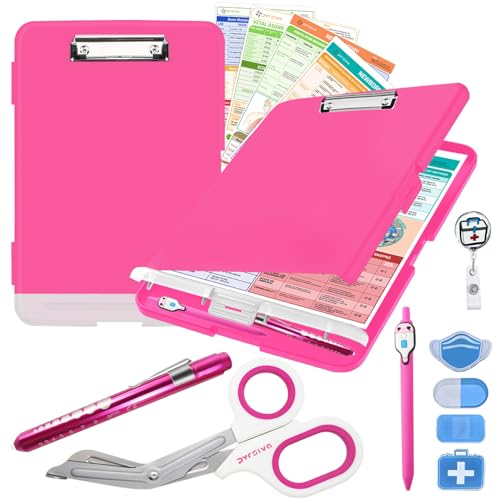 Pyrsiva Nursing Kit – Nurse Accessories for Work | Trauma Shears, Clipboard with Storage, Badge Reel, Pen Light, Sticky Notes, Pen & Cheat Sheet – for Nursing Students & Professionals - Image 1