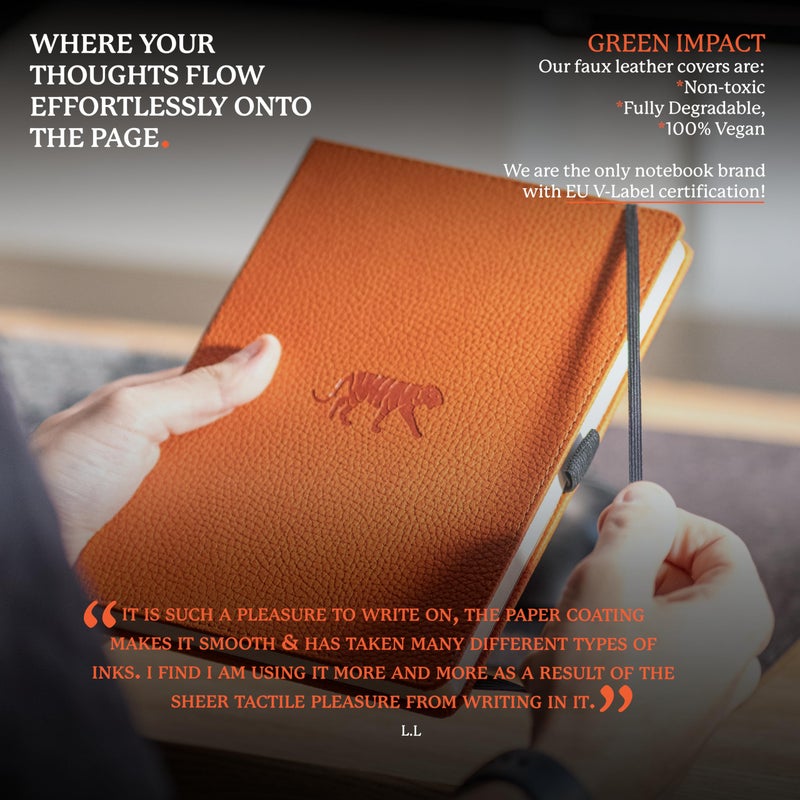 Dingbats* Notebooks Dingbats* Wildlife Lined Writing Journal Notebook A5 - Vegan Leather Hardcover - Ideal for Work, Travel - Pocket, Elastic Closure, & Bookmark - Image 4