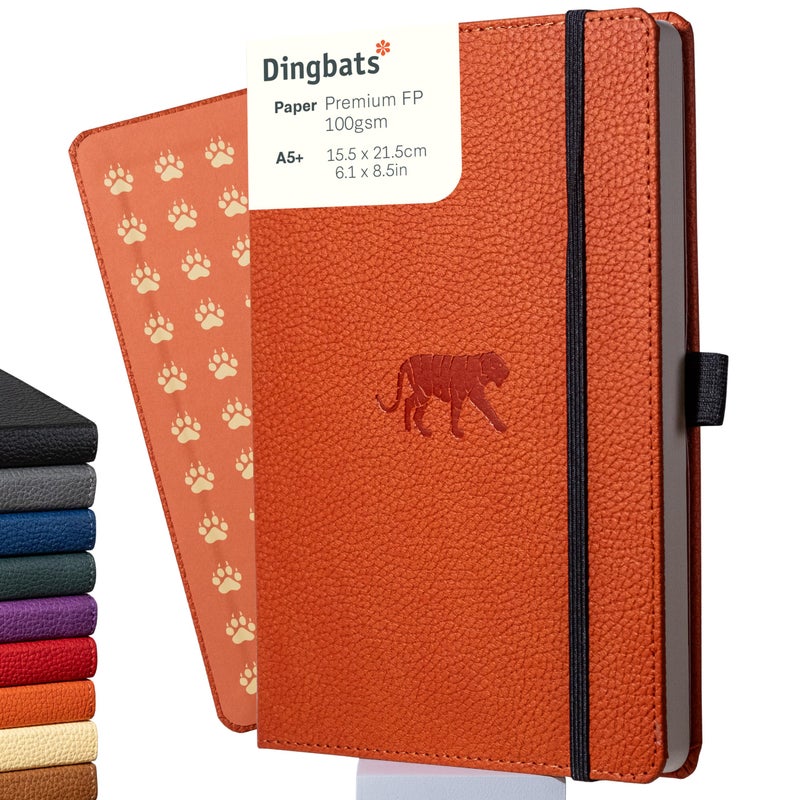 Dingbats* Notebooks Dingbats* Wildlife Lined Writing Journal Notebook A5 - Vegan Leather Hardcover - Ideal for Work, Travel - Pocket, Elastic Closure, & Bookmark - Image 1