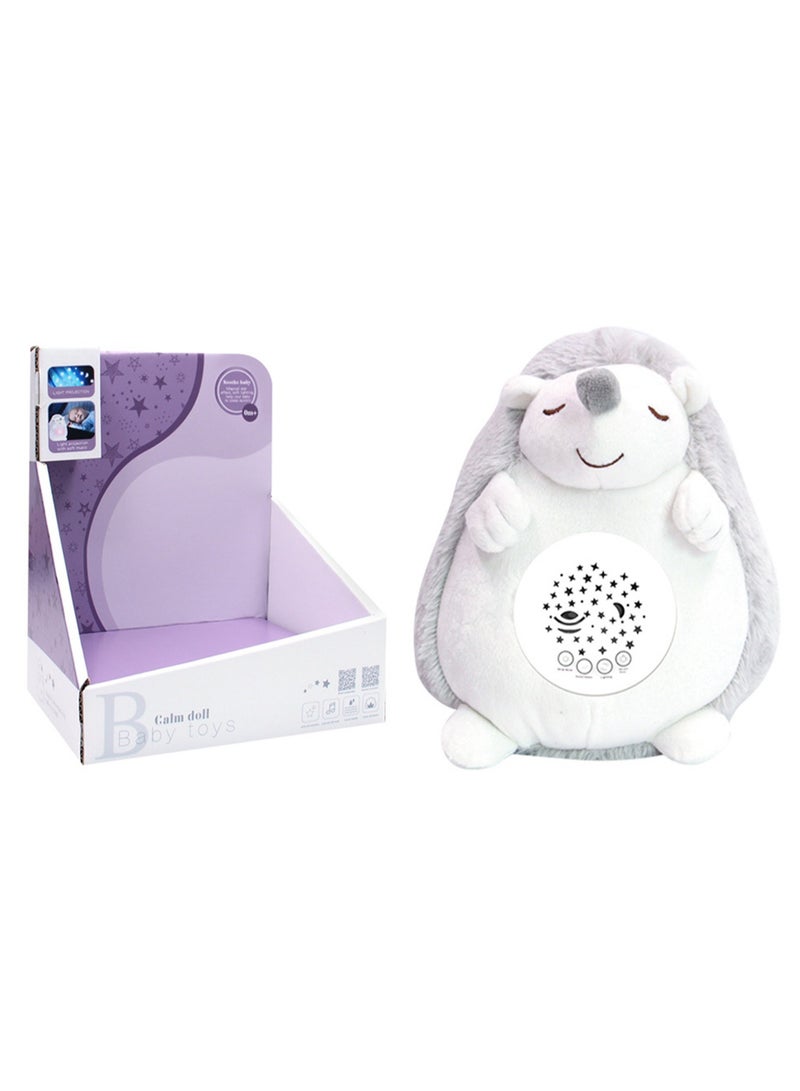Children'S Cartoon Plush Starry Sky Fantasy Projection Lamp Baby Soothing Doll Sleep Creative Gift Toy (Hedgehog) - Image 1