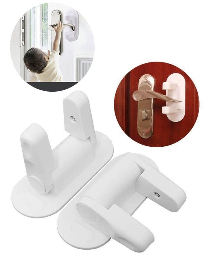 بالمعنى مربع من قفلين مقبض باب حماية الطفل ، قفلات حماية باب مكافحة فتح الإناث ، قفلات مقبض باب متعددة الأغراض - Image 1