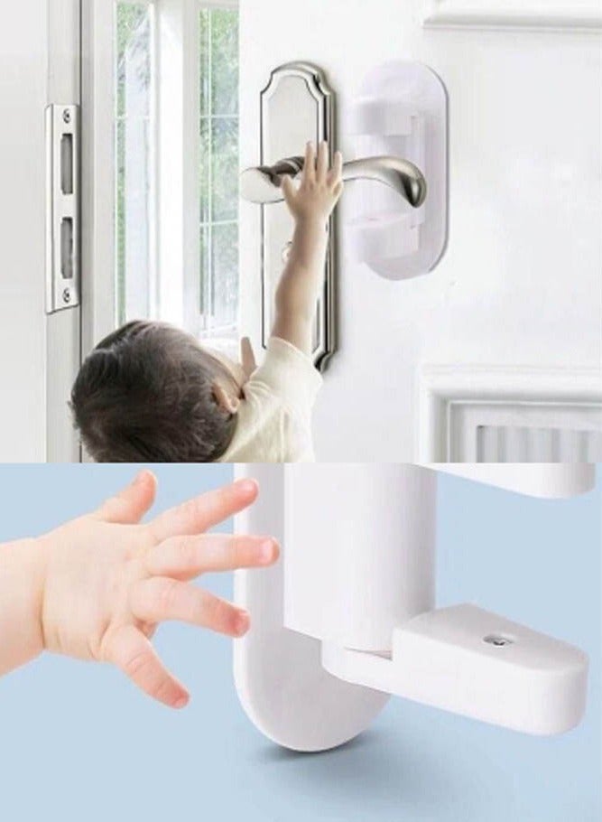 بالمعنى مربع من قفلين مقبض باب حماية الطفل ، قفلات حماية باب مكافحة فتح الإناث ، قفلات مقبض باب متعددة الأغراض - Image 2