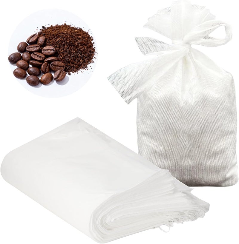 Generic 100 Pcs Cold Brew Coffee Filter Bags, White, for 3 and 5 Gallon Buckets, 19.7 x 15.7 in, Extra Thick, No clean spill Disposable with Drawstring, Coffee Shop Filter - Image 3