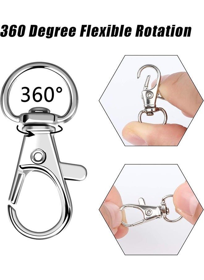 Ocean 50 PCS Swivel Lanyard Snap Hooks, 25 Pcs Key Chain Clip Hooks and 25 Pcs Key Rings, Lanyard Lobster Claw Clasps for DIY Bags, Jewelry and Craft Making  - Image 4