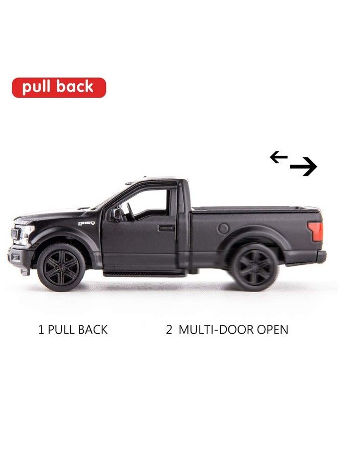 نموذج سيارة بيك اب F150 بمقياس 1/36، سيارة لعبة مصنوعة من سبائك الزنك للأطفال، سيارة لعبة قابلة للسحب للخلف للأطفال الصغار والأولاد والبنات (أسود) - Image 4