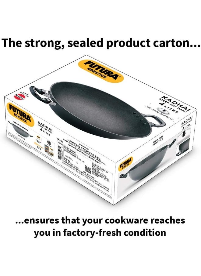 Hawkins - Hawkins Futura Nonstick Kadhai 4 L, 30 cm, 3.25 mm with SS lid - Image 1