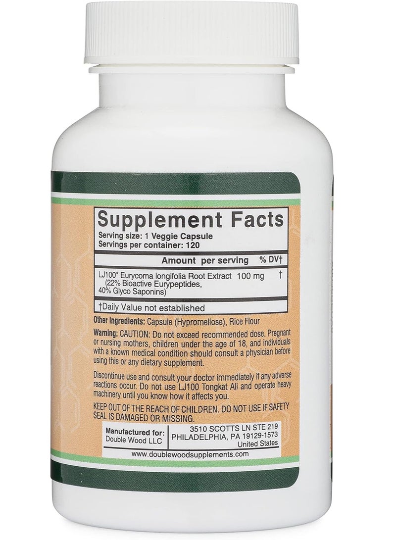LJ100 Tongkat Ali للرجال (120 كبسولة) - فقط مكمل صحي للرجال مثبت سريريًا وحاصل على براءة اختراع. - Image 2