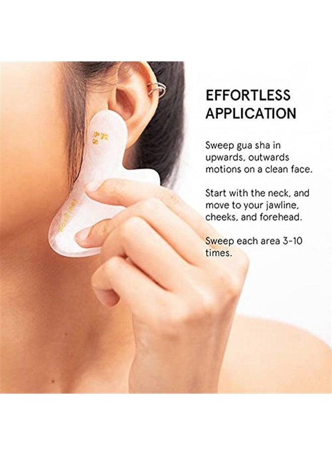 Grace & Stella - Rose Quartz Gua Sha Massage Tool - Guasha Tool For Face - Skincare Gua Sha Stone - Sculpting Jawline, Lymphatic Drainage, Depuffing, Massager - Face Gua Sha - Gusha Facial Tools for Scraping (Pink) - Image 1