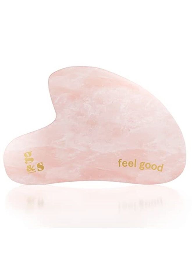 Grace & Stella - Rose Quartz Gua Sha Massage Tool - Guasha Tool For Face - Skincare Gua Sha Stone - Sculpting Jawline, Lymphatic Drainage, Depuffing, Massager - Face Gua Sha - Gusha Facial Tools for Scraping (Pink) - Image 1