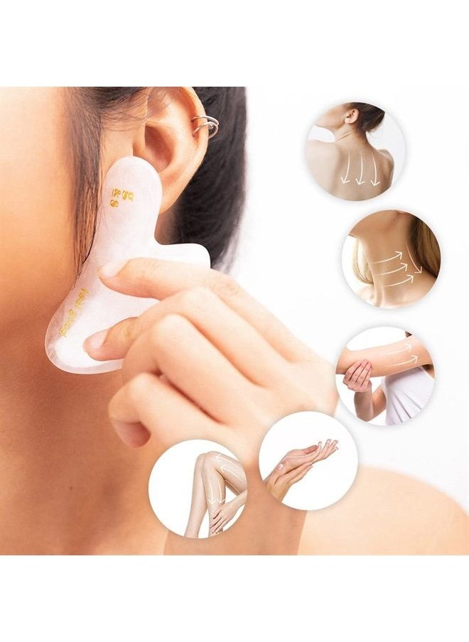 Grace & Stella - Rose Quartz Gua Sha Massage Tool - Guasha Tool For Face - Skincare Gua Sha Stone - Sculpting Jawline, Lymphatic Drainage, Depuffing, Massager - Face Gua Sha - Gusha Facial Tools for Scraping (Pink) - Image 1