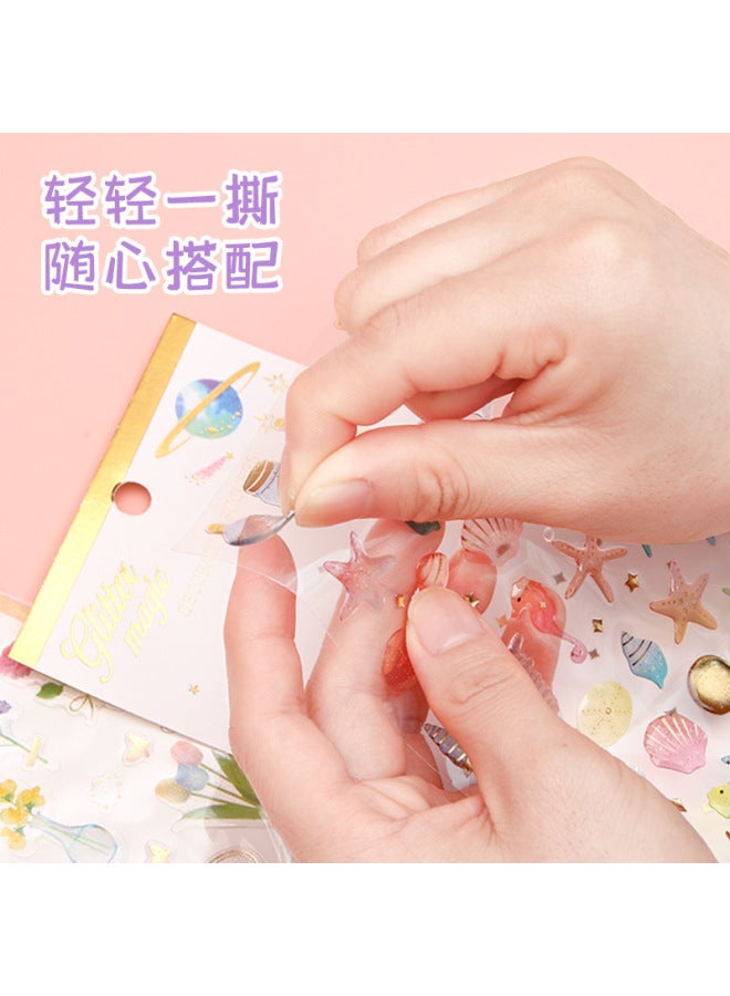 HELPS New Dream Drop Glue Crystal Stickers Gilded Transparent Three-dimensional Decorative Hand Account Mobile Phone Stickers Material Hand Account Stickers - Image 3