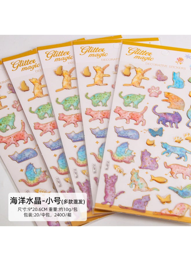 HELPS New Dream Drop Glue Crystal Stickers Gilded Transparent Three-dimensional Decorative Hand Account Mobile Phone Stickers Material Hand Account Stickers - Image 1