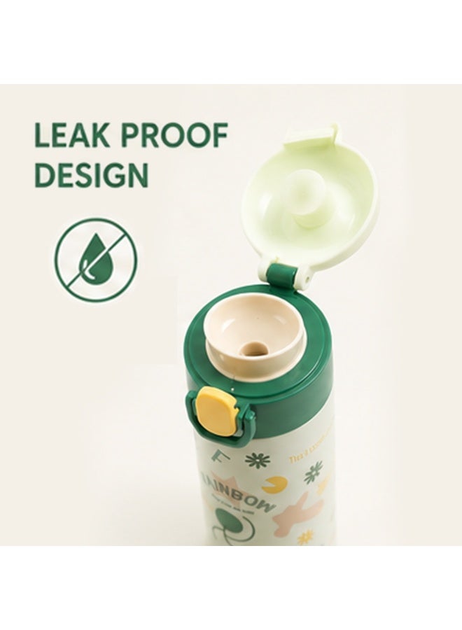 Cocobee-Insulated Stainless Steel Water Bottle, Leakproof, Soft Handle Grip, Odour Free, 500Ml, 3 Years+-Green - Image 2