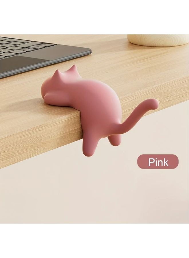 خطاف المكتب الوردي للقط - منظف بدون حفر - لاصق قوي يثبت المفاتيح والكابلات والحقائب - Image 1