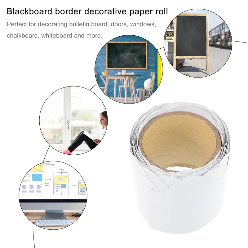 5M Bulletin Border Trim Chalkboard Border Paper Roll School Classroom Wall Decor - Image 3