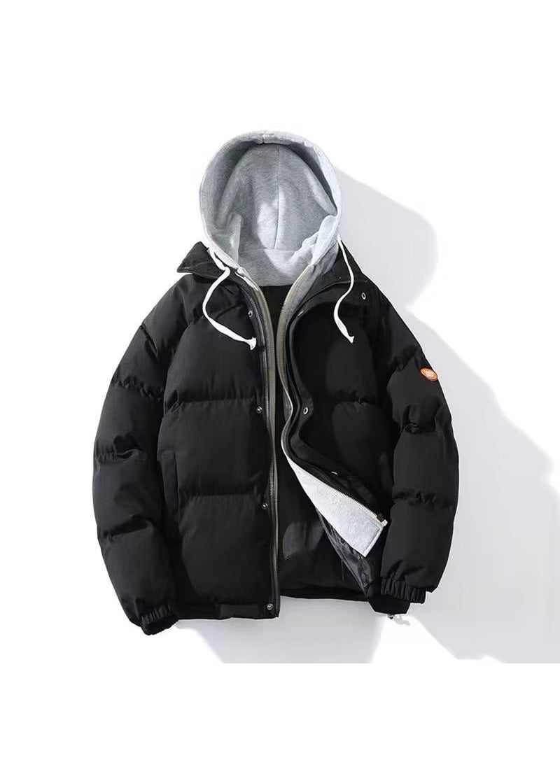 Generic - 2022 Mens Winter Puffer Jacket New Trendy Stand Collar Thickened Coat for Couples Blue - Image 1