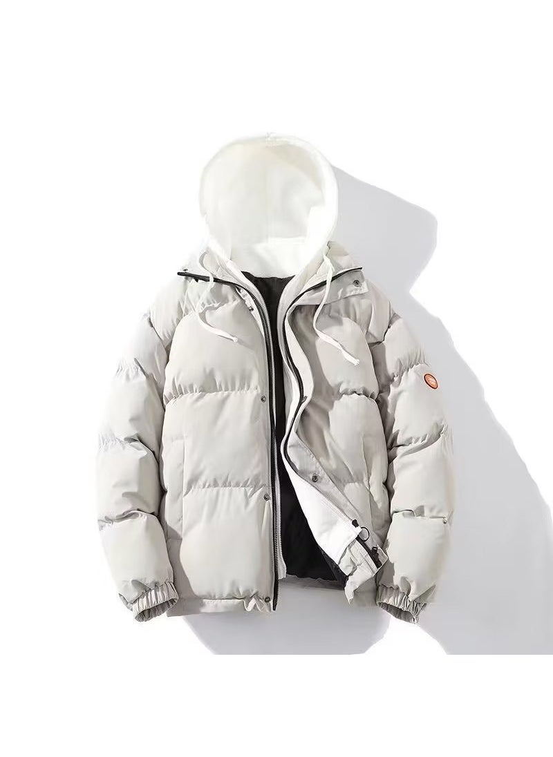 Generic - 2022 Mens Winter Puffer Jacket New Trendy Stand Collar Thickened Coat for Couples Blue - Image 1