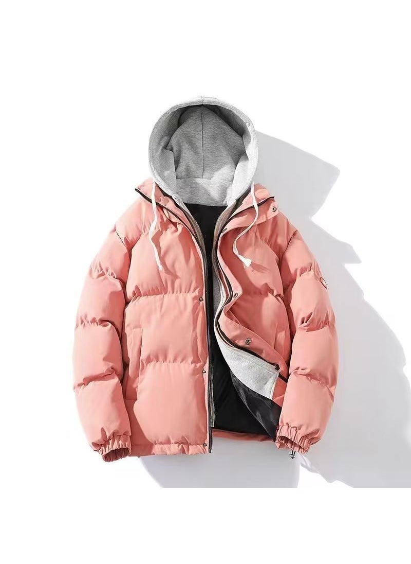 Generic - 2022 Mens Winter Puffer Jacket New Trendy Stand Collar Thickened Coat for Couples Blue - Image 1