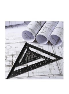 Y&D Triangle Ruler, Black Square Protractor, High Precision Aluminum Alloy Layout Measuring Tool for Engineer Carpenter Home Builders, Artist 7 Inch Metric and Imperial  - Image 3