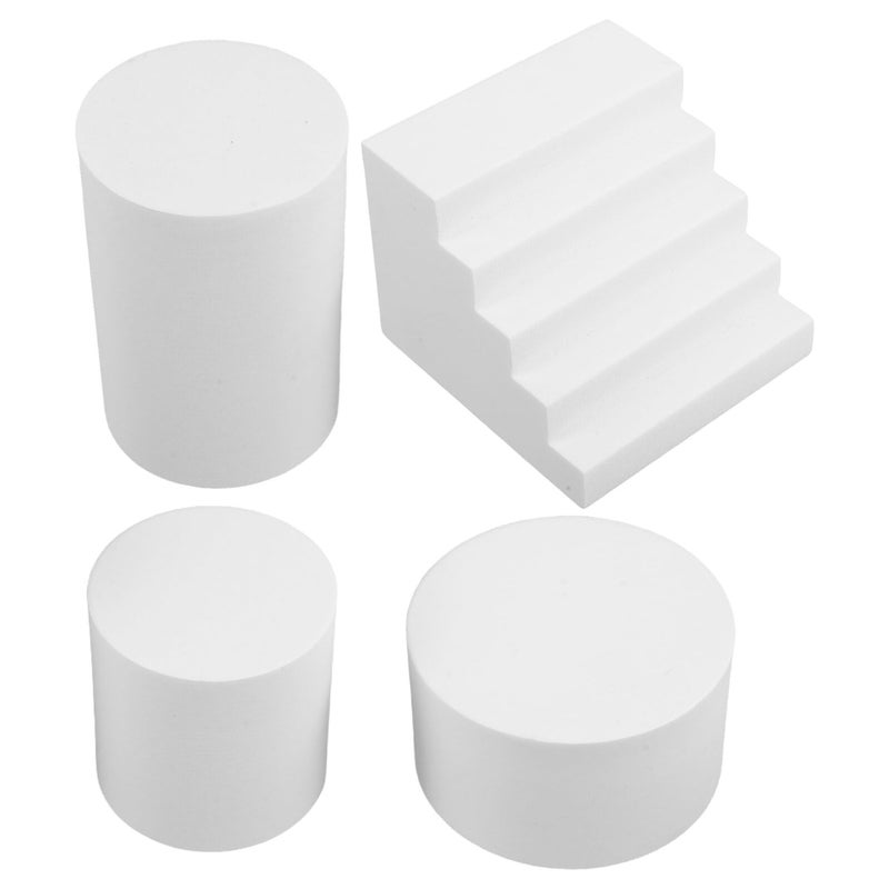 White Foam Geometric Cube Set 4 Pcs Studio Photography Background Props Ladder - Image 2
