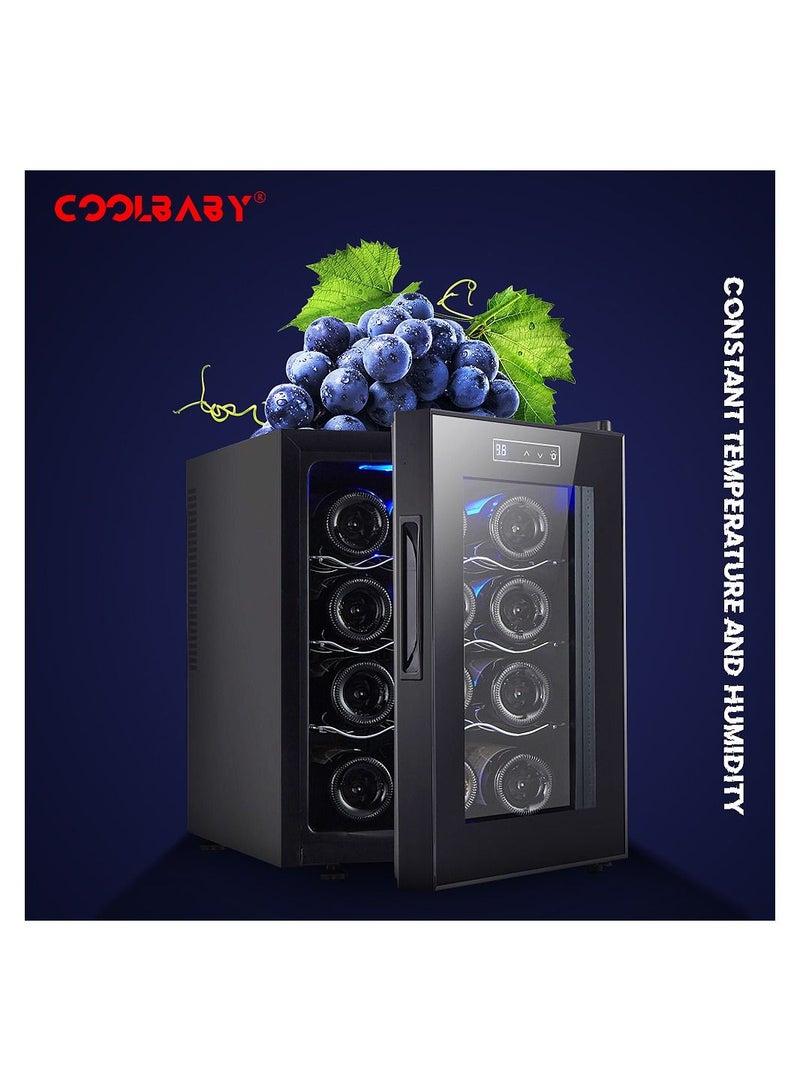 Cool Baby COOLBABY 12 Bottles of Constant Temperature & Humidity Electronic Beverage Wine Cooler Freestanding Compact Mini Wine Fridge Cabinet Refrigerator - Image 2