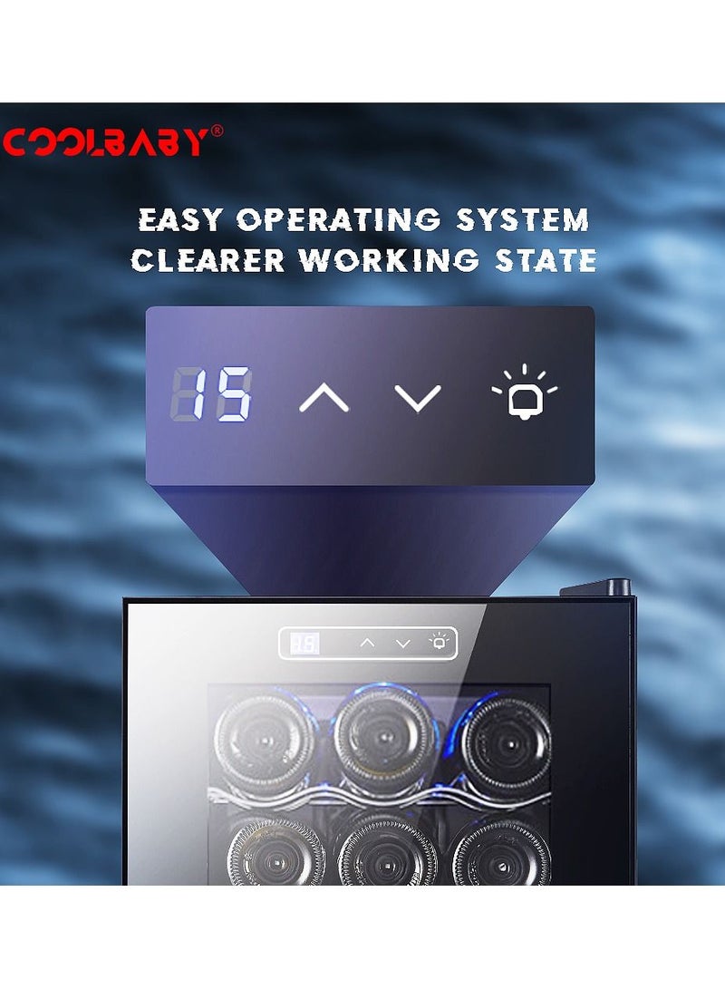 Cool Baby COOLBABY 12 Bottles of Constant Temperature & Humidity Electronic Beverage Wine Cooler Freestanding Compact Mini Wine Fridge Cabinet Refrigerator - Image 4