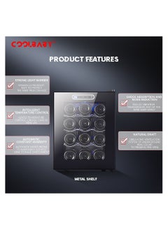 Cool Baby COOLBABY 12 Bottles of Constant Temperature & Humidity Electronic Beverage Wine Cooler Freestanding Compact Mini Wine Fridge Cabinet Refrigerator  - Image 3