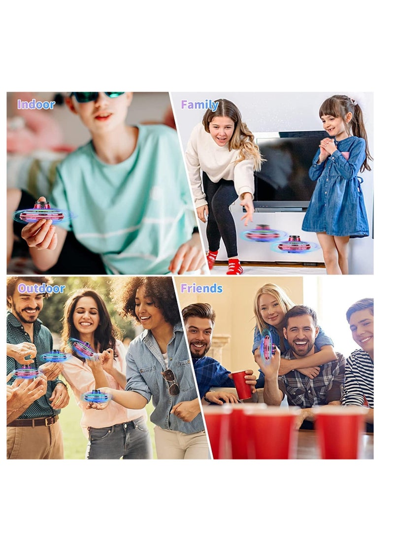 MAGIC VAULT Flying Spinner Toys, Hand Controlled Mini Drone, RGB Light Fidget Boomerang Spinner, 360 Rotating Fly UFO Spin Drone, Flying Space Toys Gift For Kids Adults Outdoor Indoor (RED) - Image 2