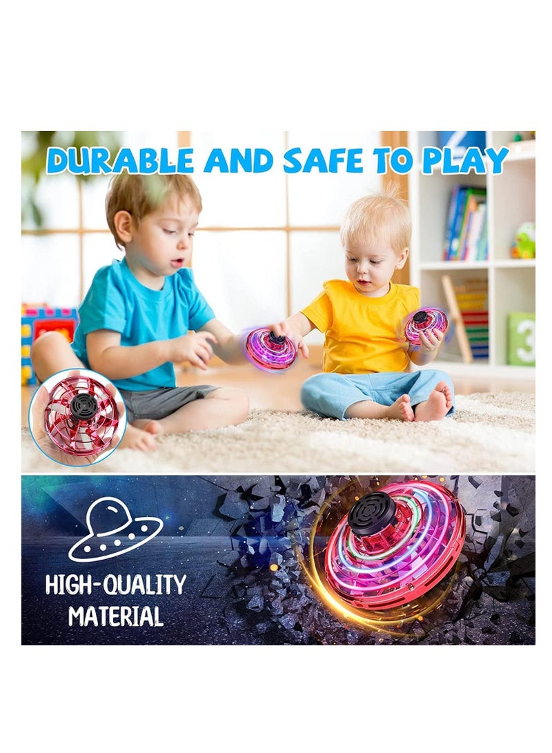 MAGIC VAULT Flying Spinner Toys, Hand Controlled Mini Drone, RGB Light Fidget Boomerang Spinner, 360 Rotating Fly UFO Spin Drone, Flying Space Toys Gift For Kids Adults Outdoor Indoor (RED) - Image 3