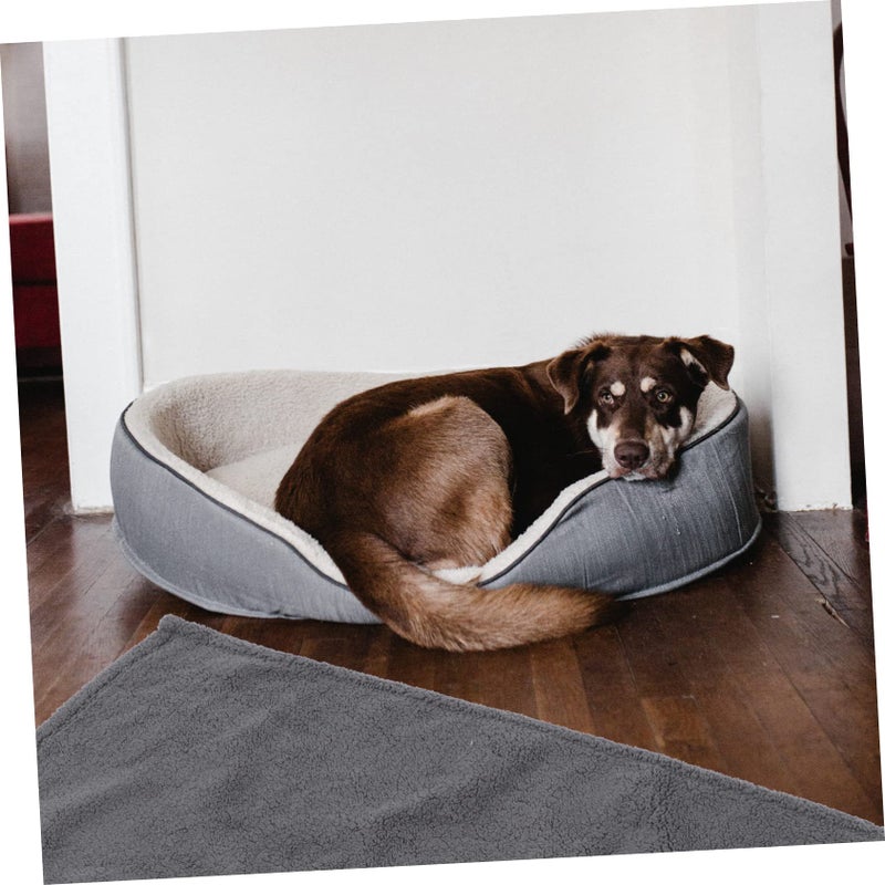 Soft Fleece Pet Blanket Non Shedding Dog Cat Bed Washable Cozy Mat Indoor Grey - Image 4