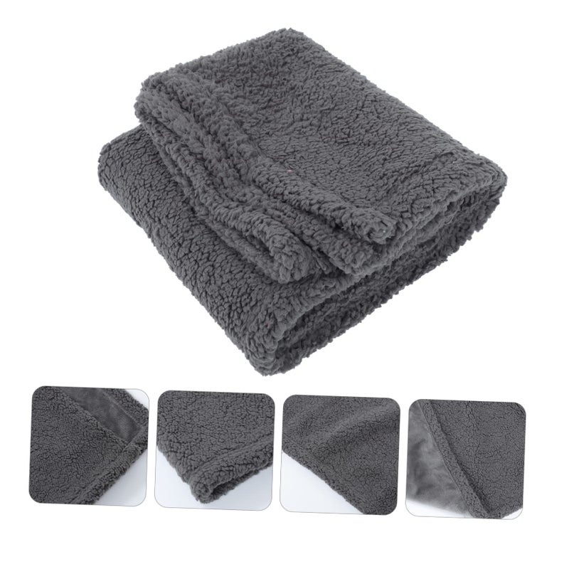 Soft Fleece Pet Blanket Non Shedding Dog Cat Bed Washable Cozy Mat Indoor Grey - Image 5