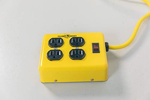 Woods Yellow Jacket 2177N Metal Power Block with 4 Outlets and Lighted Switch 4foot Cord  - Image 4