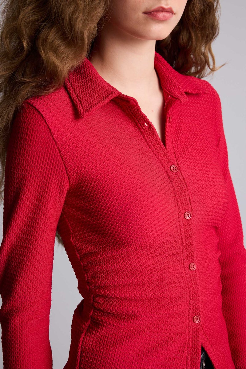 ديفاكتو قميص منسوج كم طويل سليم فيت - Image 4