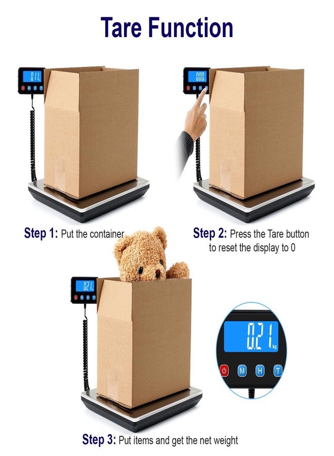 TIPRE Digital Shipping Postal Scale 0.5 oz High Accuracy! 440lb Commercial Weight Scale for Package, Small Business, Mail, Warehouse, Home, Dual Powering Source & Cable Provided - Image 5
