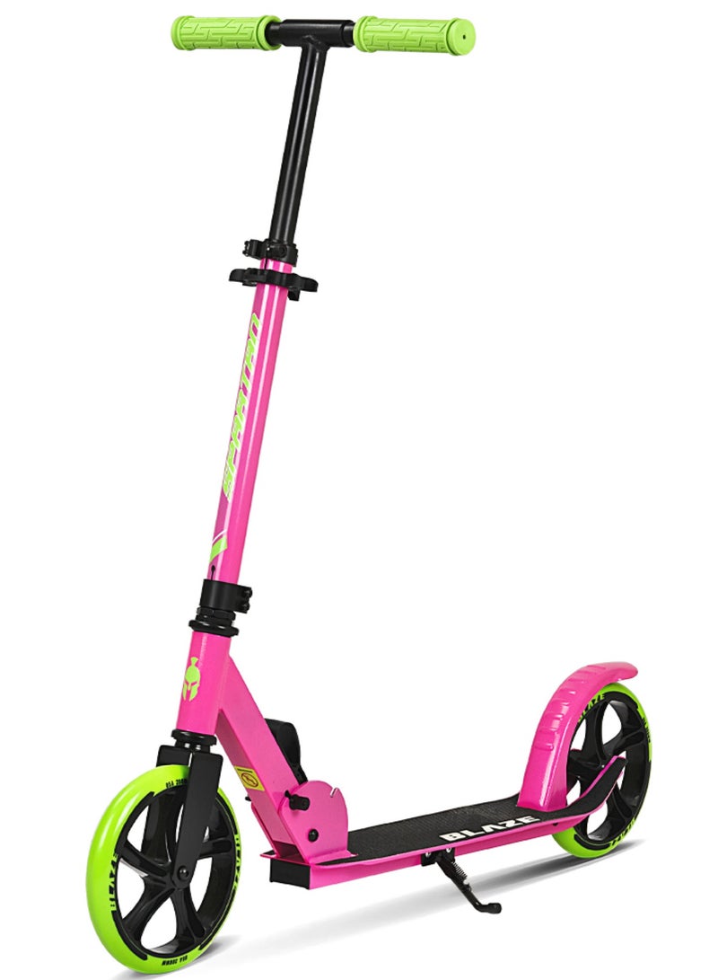 Spartan | Blaze 200mm Wheel Folding Kick Scooter for Kids & Teens Lightweight Aluminum Frame, Adjustable Handlebar, Rear Brake, Foldable Design, PU Wheels, High-Speed Bearings Pink SP-7063 | Pink | Ages 7+ - Image 1