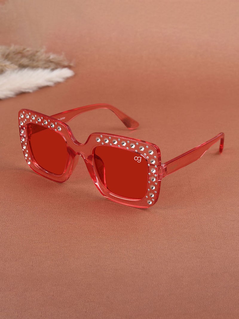 ووجلز نظارات شمسية مربعة حمراء أنيقة للأطفال - Image 1