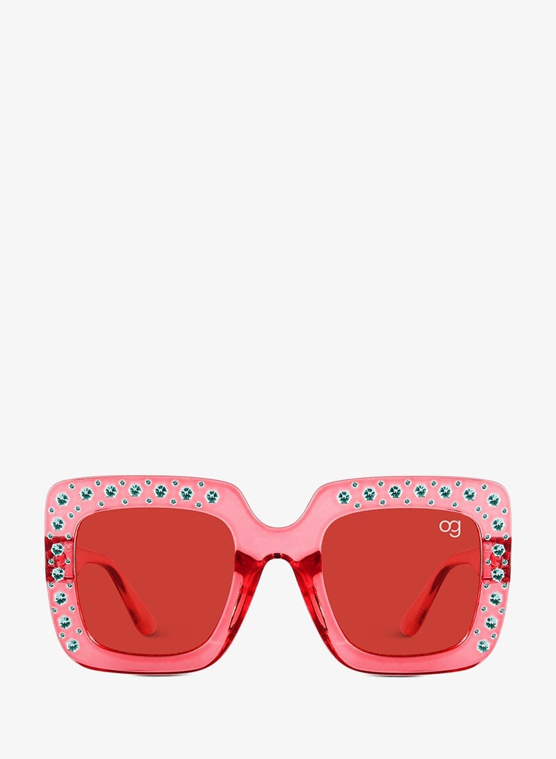 Woggles Stylish Red Kids Square Sunglases - Image 3