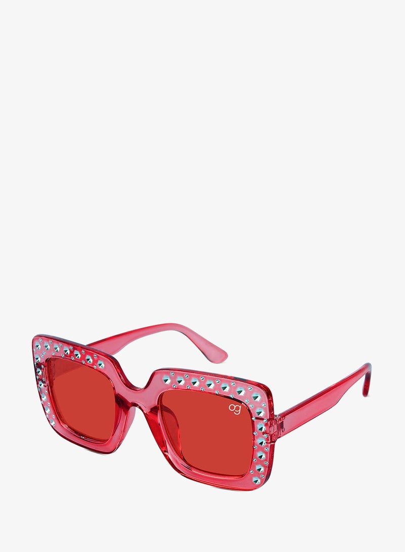 Woggles Stylish Red Kids Square Sunglases - Image 4
