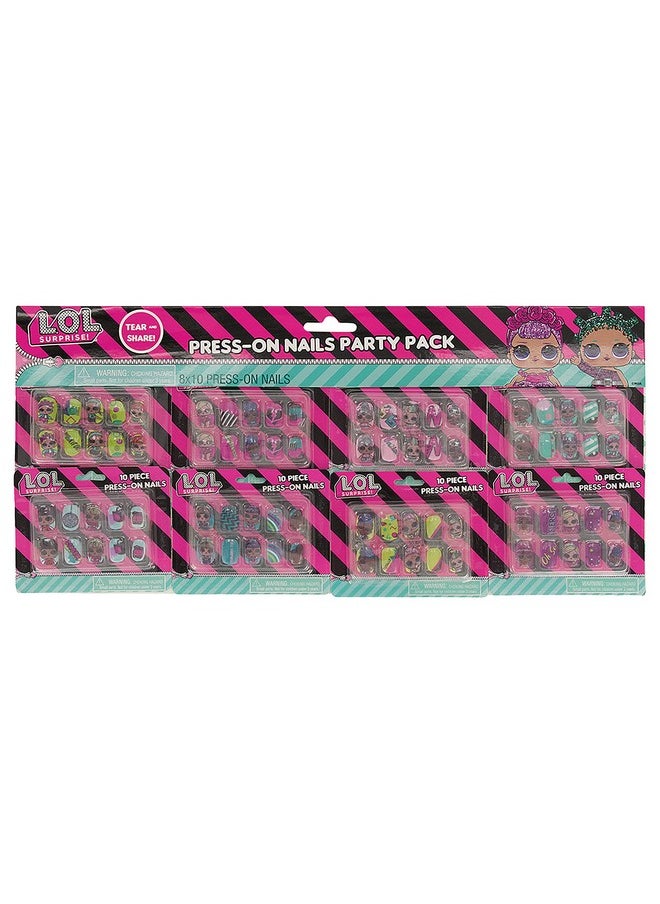 L.O.L. SURPRISE! Taste Beauty Lol Surprise Faux-Nail Party Set For Kids, Tear-And-Share Nail Set, 80 Faux Nails  - Image 1