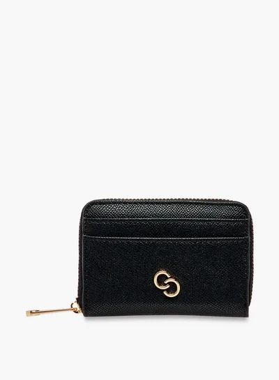 Celeste Textured Wallet with Metal Accent and Zip Closure